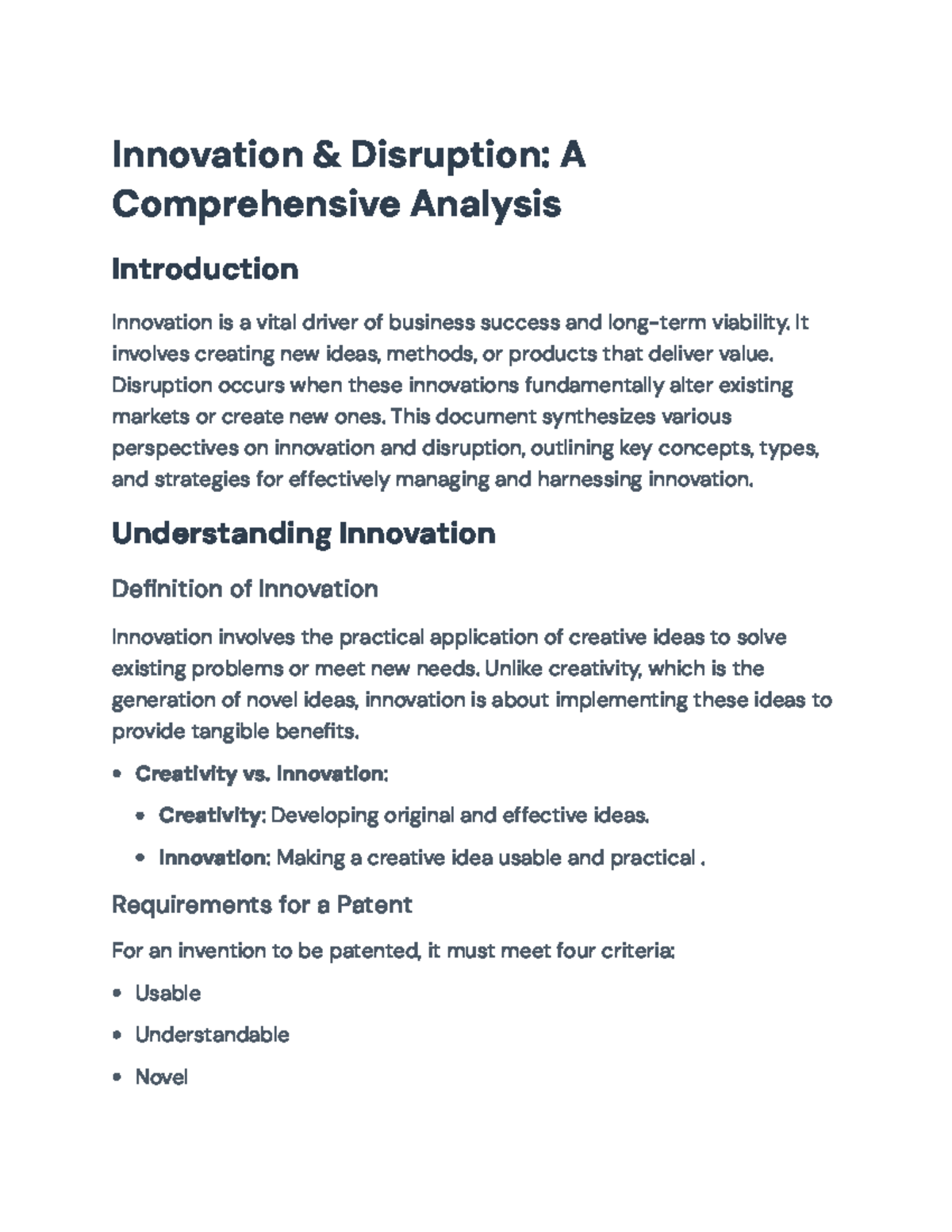 Innovation & Disruption: Key Concepts and Strategies for Management ...