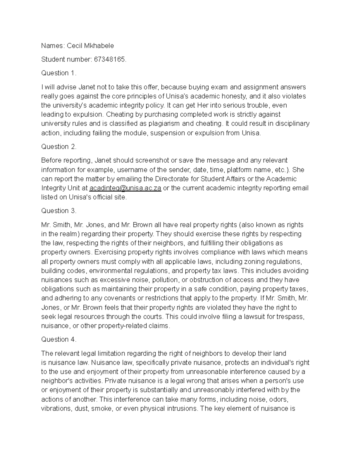 Property Law Study Guide (PVL301): Key Concepts and Legal Principles ...