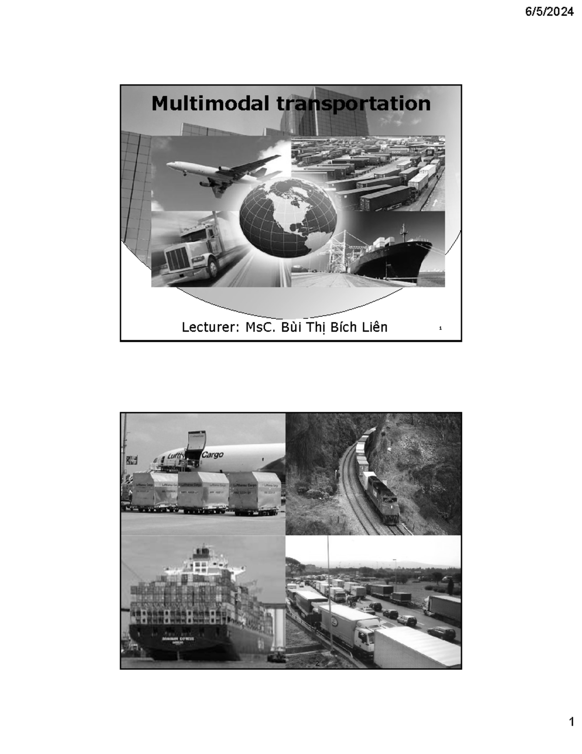 Chap 5 - Multimodal Transportation Overview and Key Concepts - Studocu