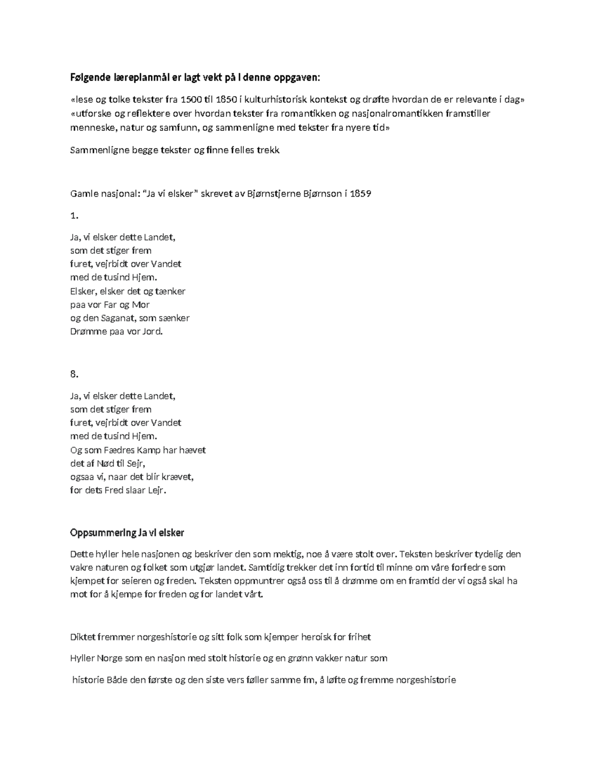 Norsk presentasjon: Sammenligning av Romantikken og Nasjonalromantikken ...