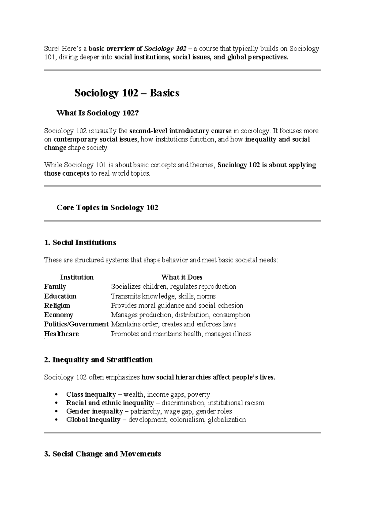SOCY102 - Comprehensive Overview of Sociology 102 Concepts and Topics ...