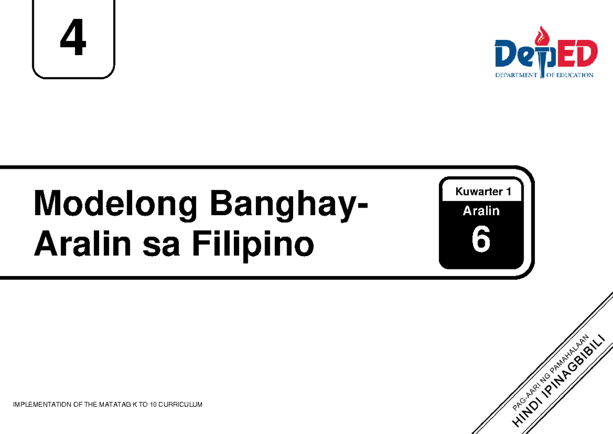 Q1 LE Filipino 4 Lesson 6: Implementasyon ng MATATAG K-10 Kurikulum - Document Preview