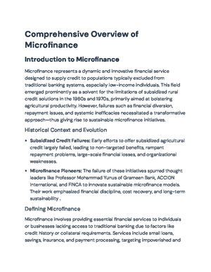 Understanding Microfinance: Paradigms, Challenges, and Best Practices ...