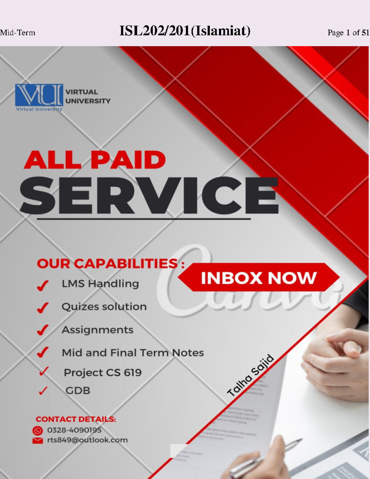 ISL 202 Midterm MCQs Study Guide by Talha Sajid - Studocu