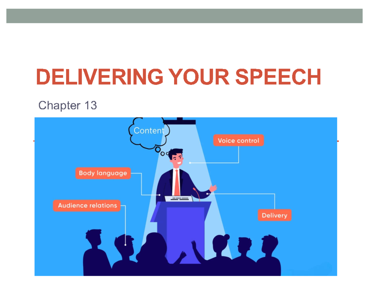 Chapter 13: Mastering Effective Speech Delivery Techniques - Studocu