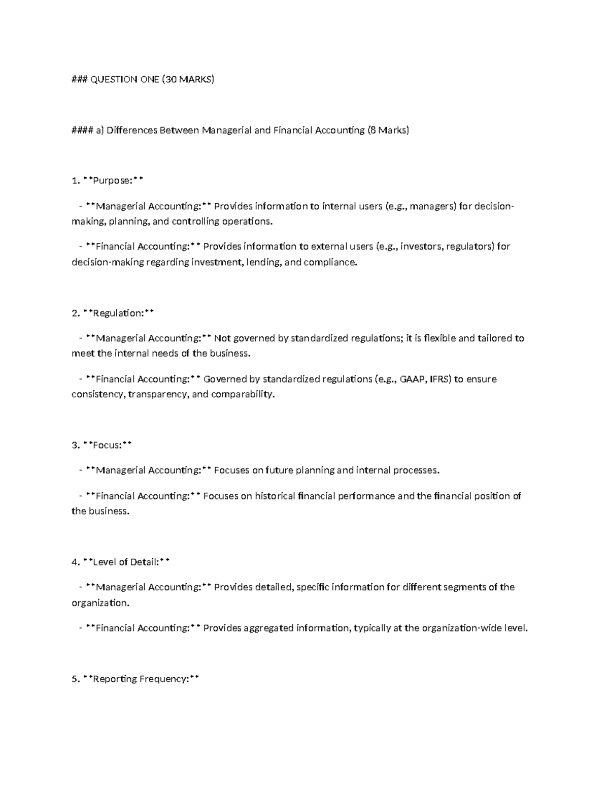 Managerial Accounting Insights and Issues - MA 101 Final Exam - Studocu