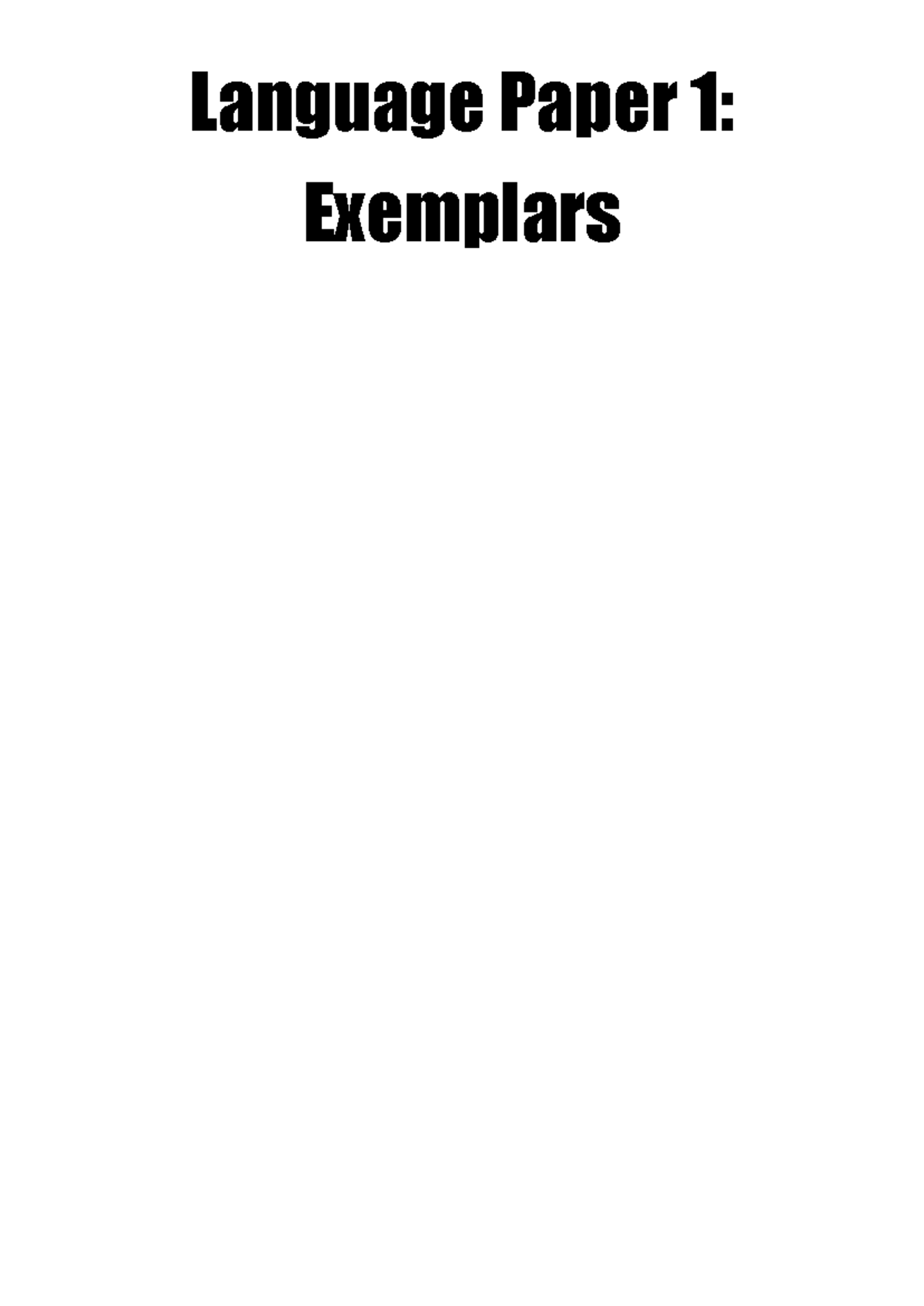 Language Paper 1 Exemplars: Approaching Language & Structure Analysis ...