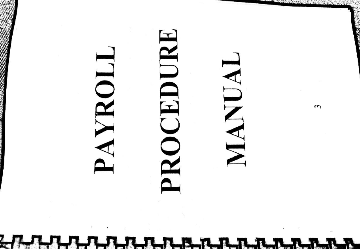 Payroll Procedure Manual: E-Manual for Salary Management - Studocu