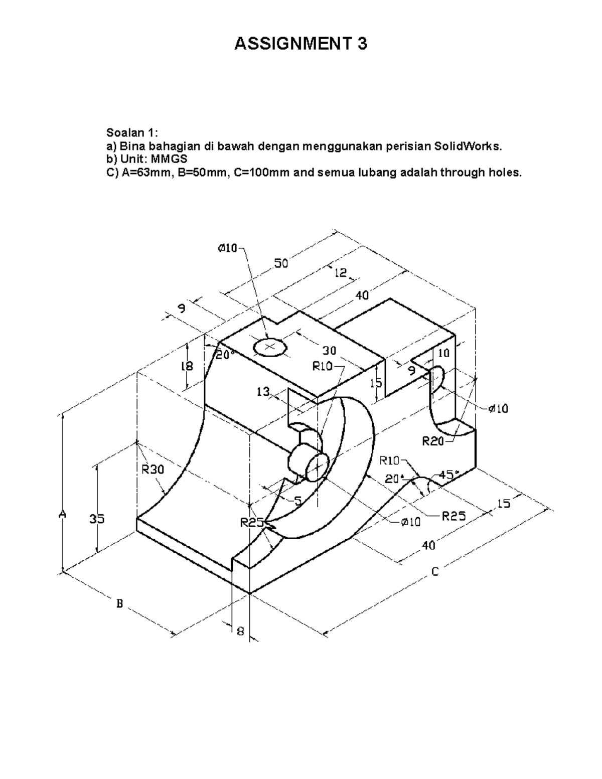 Assignment 3 CAD - CAD drawing for technical students. - Mechatronics ...