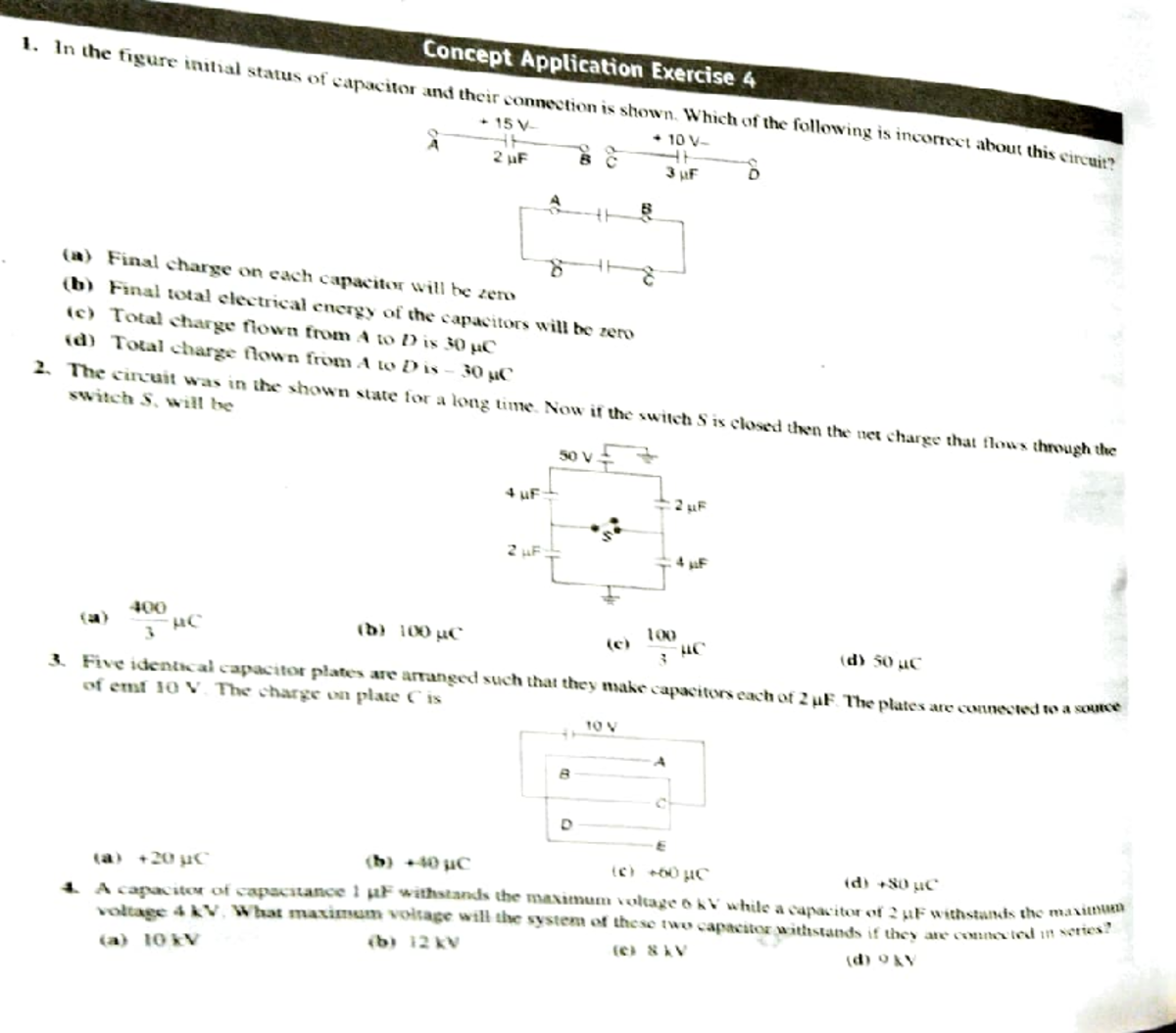 Capacitors 1 - Practice Sheet on Capacitor Concepts and Exercises - Studocu