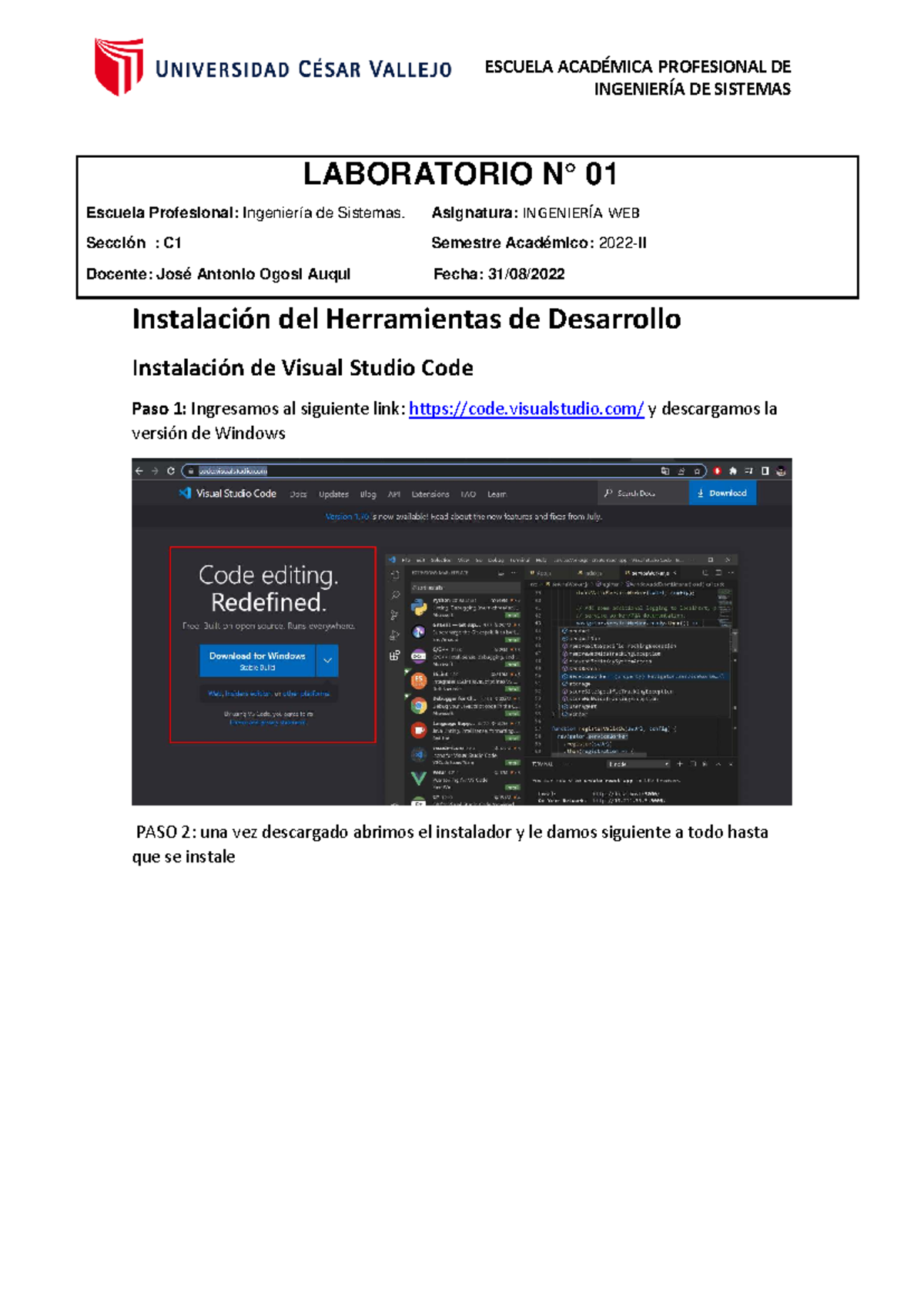 Guía de Instalación de Visual Studio Code y XAMPP para Ingeniería Web ...