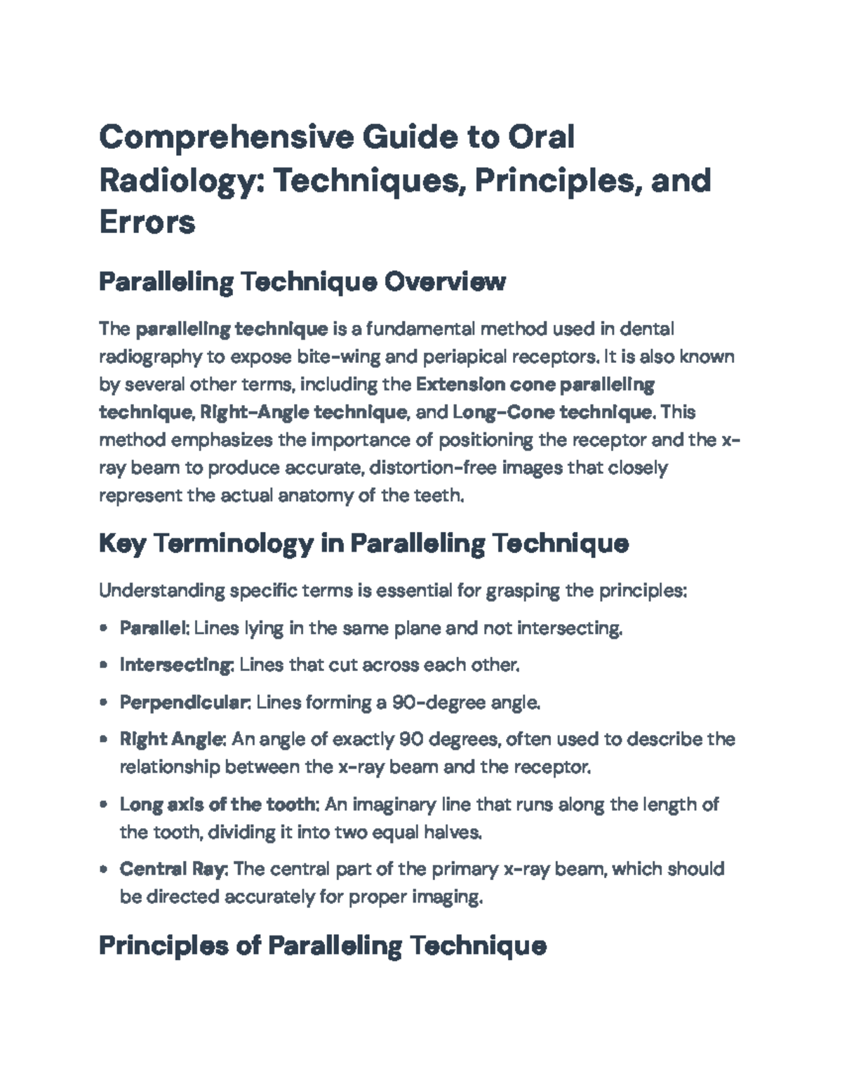 Comprehensive Guide to Dental Radiography: Paralleling & Bisecting ...