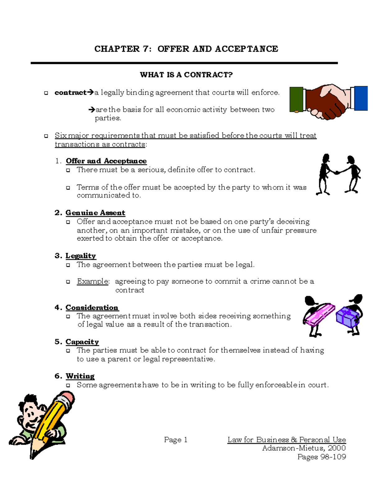 CHAPTER 7: OFFER AND ACCEPTANCE IN CONTRACT LAW - Studocu