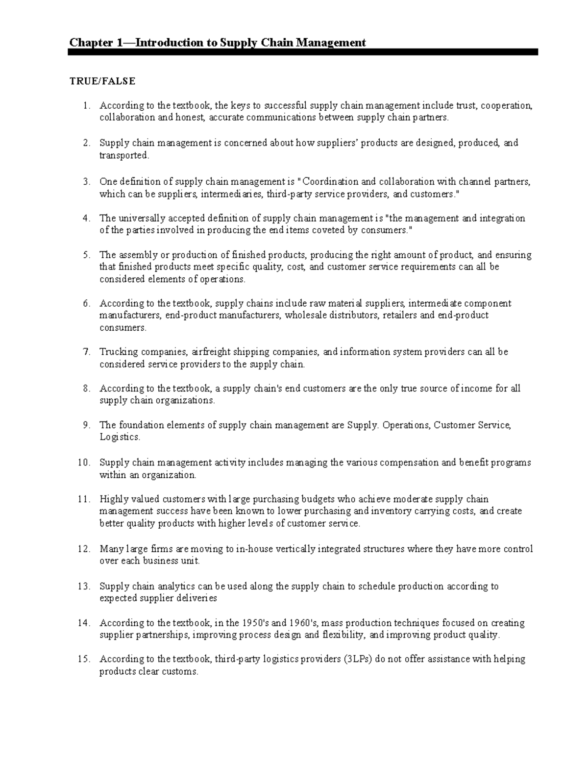 MC C1 SCM - Chapter Overview and Key Concepts in Supply Chain ...