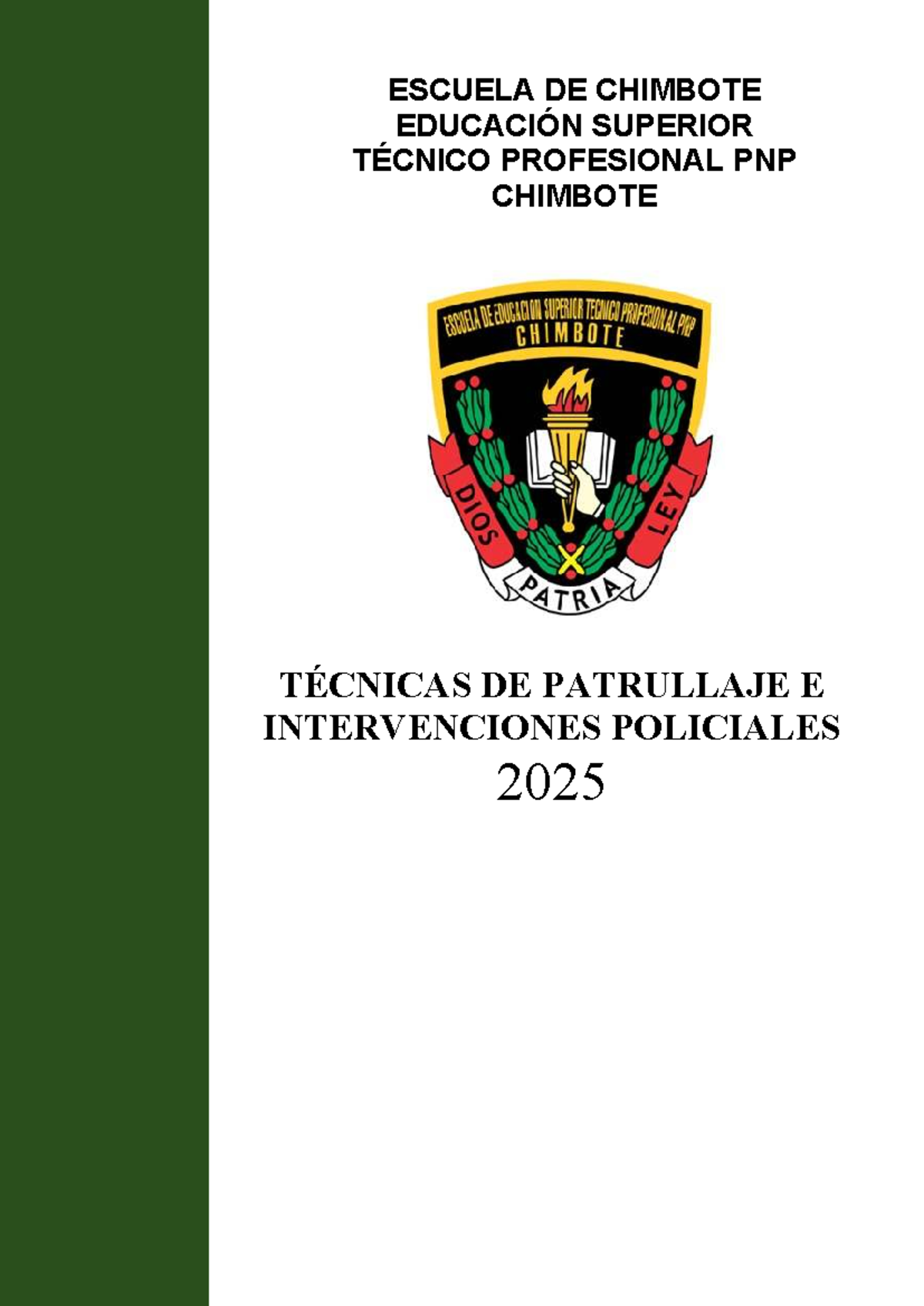 Técnicas de Patrullaje e Intervenciones Policiales - PNP 2025 - Document Preview