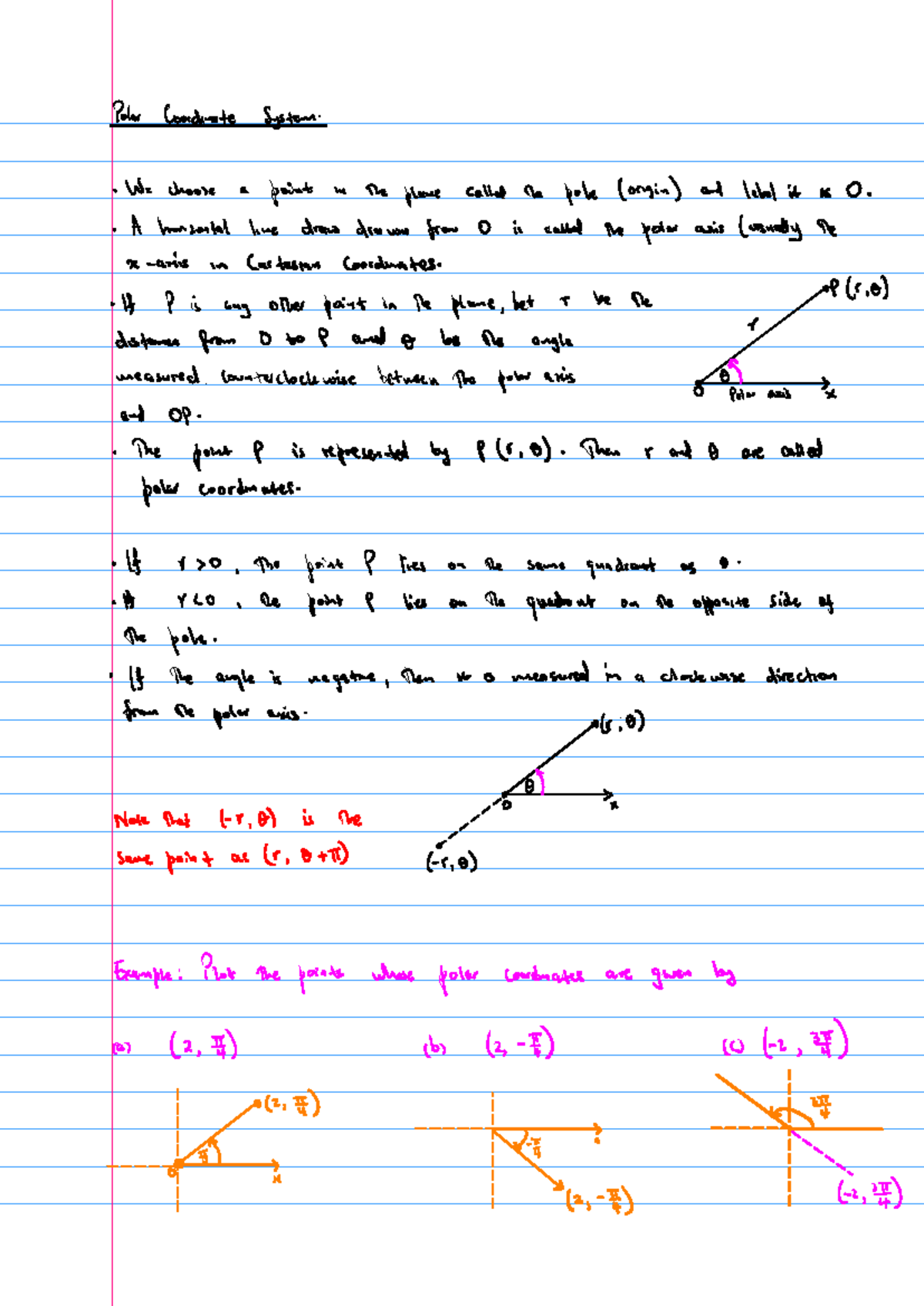 Polar Coordinate System: Understanding (r, θ) Representation - Studocu