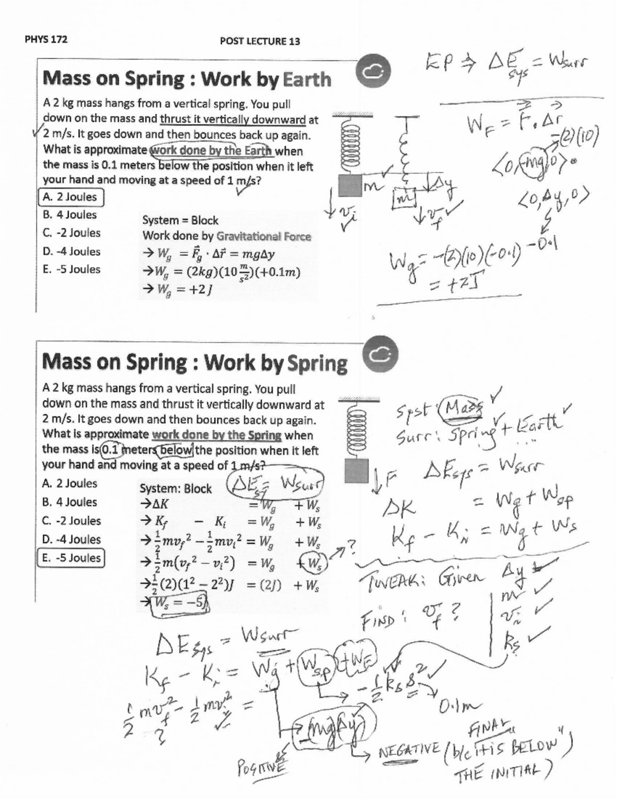 Final Exam Study Guide for Course CODE: XYZ123 - PHYS 172 POST LECTURE ...