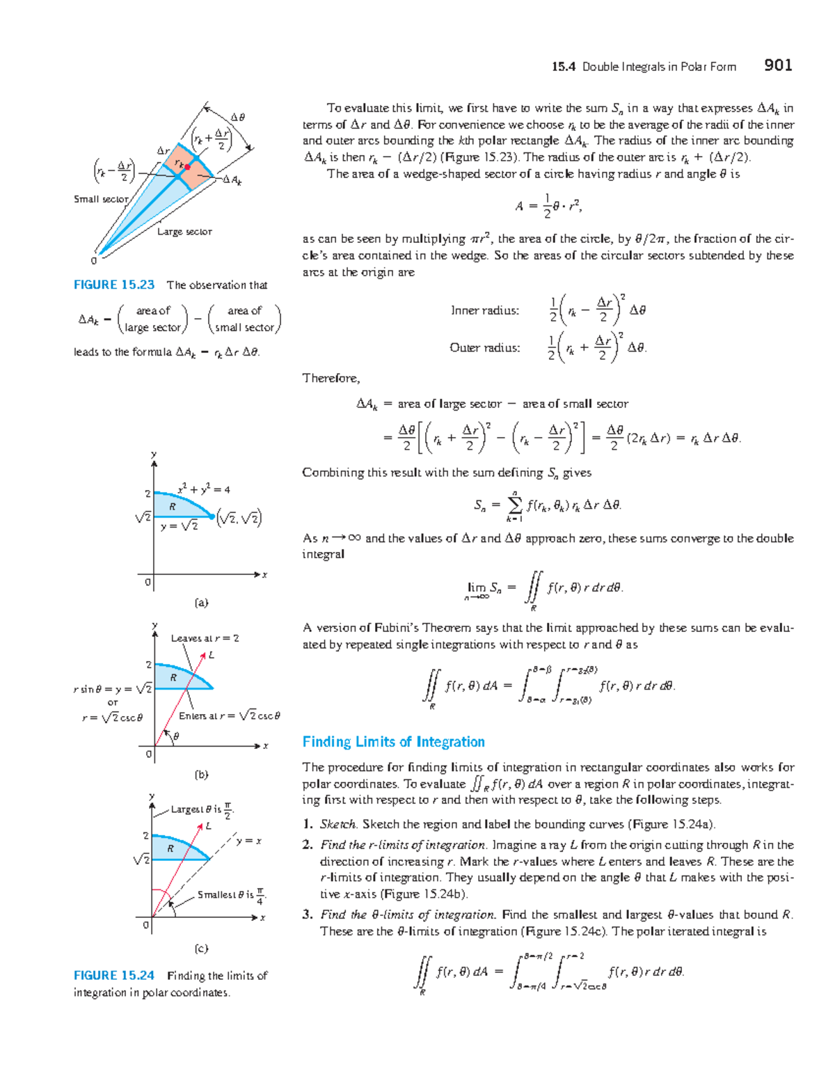15.4 Double Integrals in Polar Coordinates - Thomas Calculus - Studocu