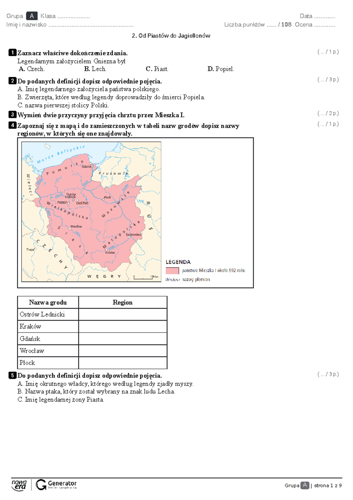 Sprawdzian Z Historii Polska Jagiellonów www.studocu.com