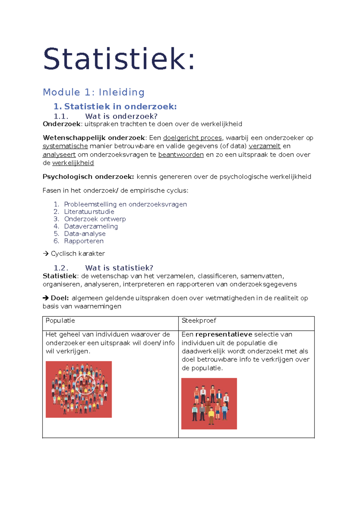 Statistiek Samenvatting Statistiek Module Inleiding Statistiek