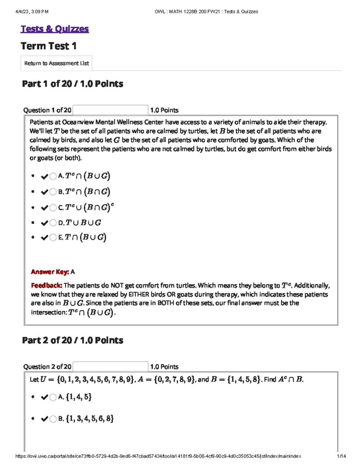1228 Test 1 Answers: Understanding Animal-Assisted Therapy - Studocu