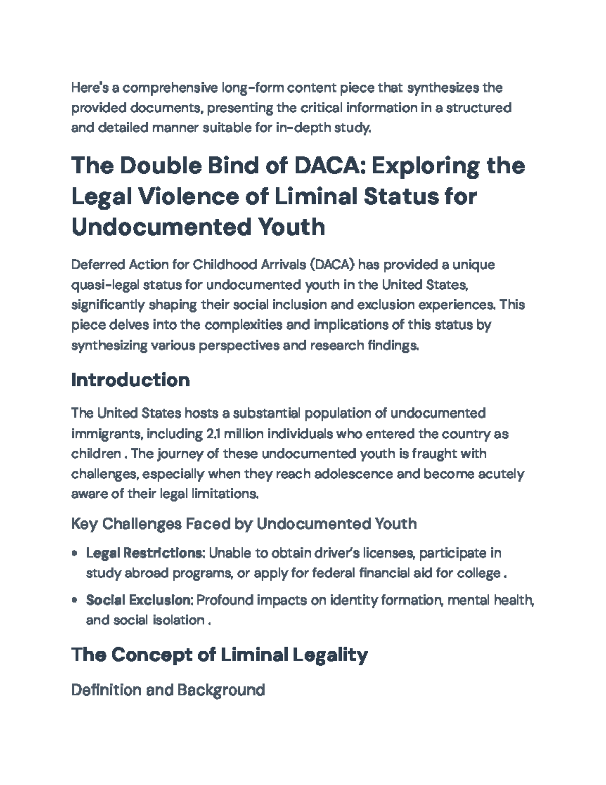 The Double Bind of DACA: Legal Violence & Liminal Status of ...