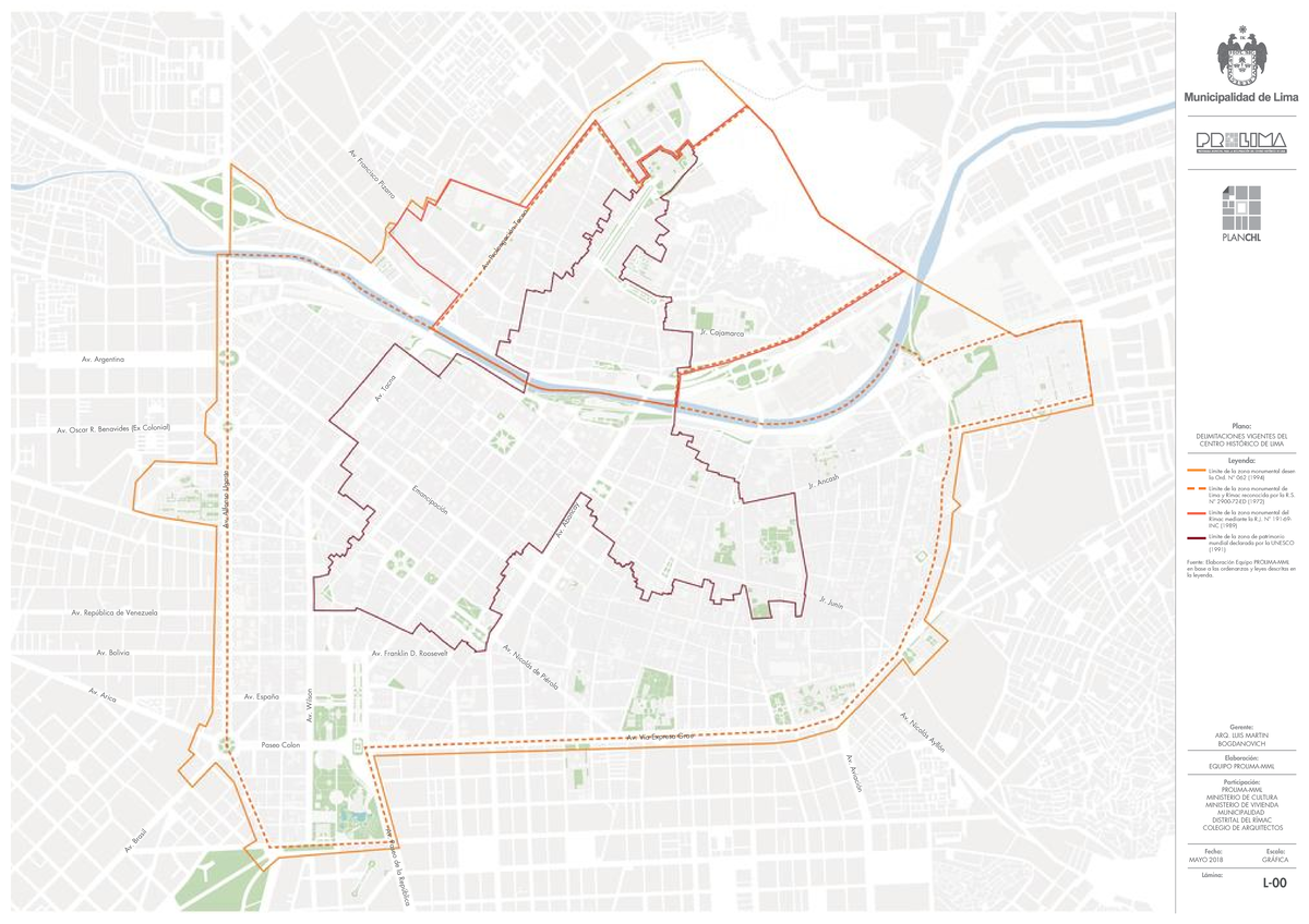 Plano Urbanístico del Centro Histórico de Lima - PROLIMA-MML, Mayo 2018 ...