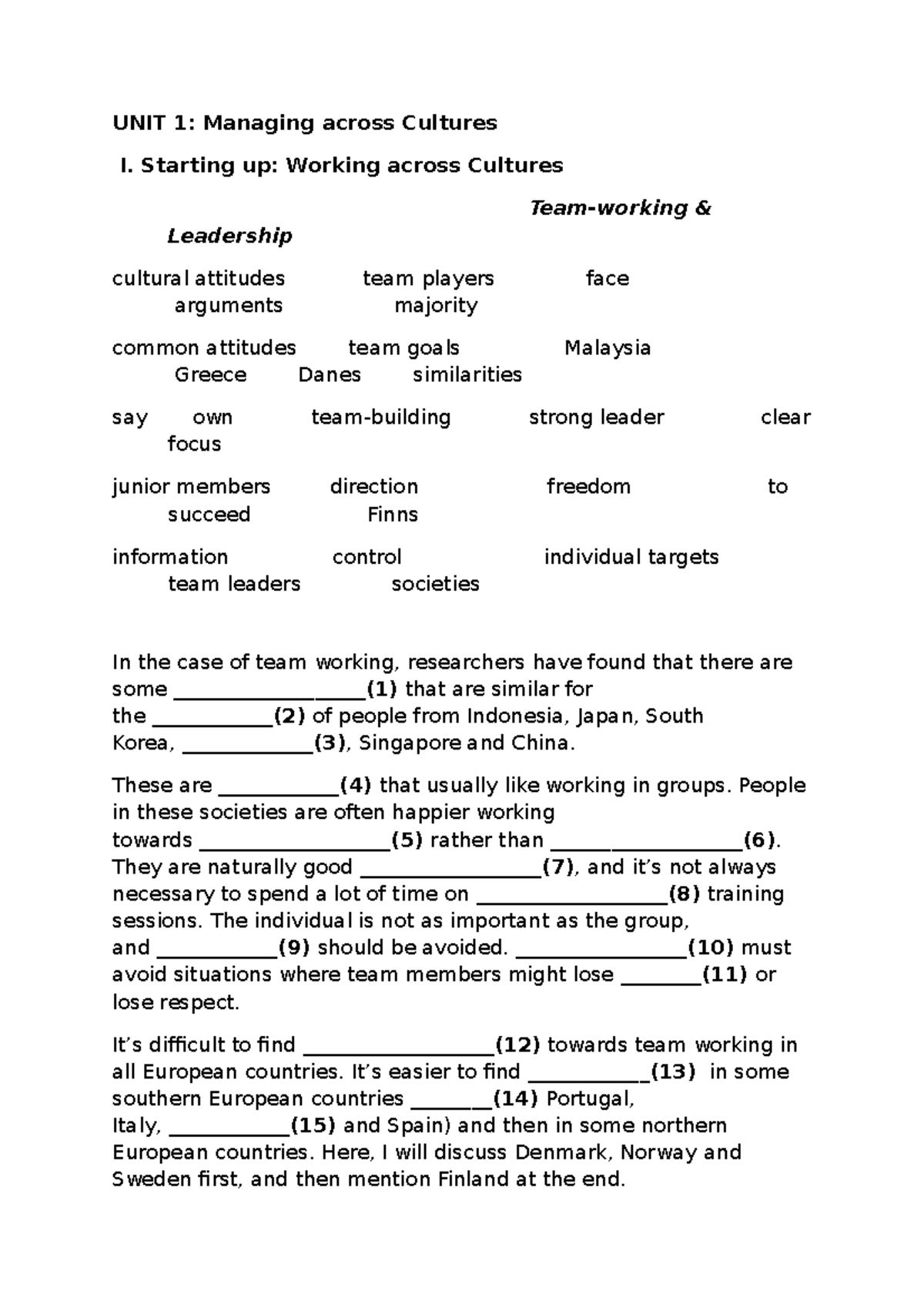 Managing Across Cultures: Insights from UNIT 1 HP4 Study Notes - Studocu