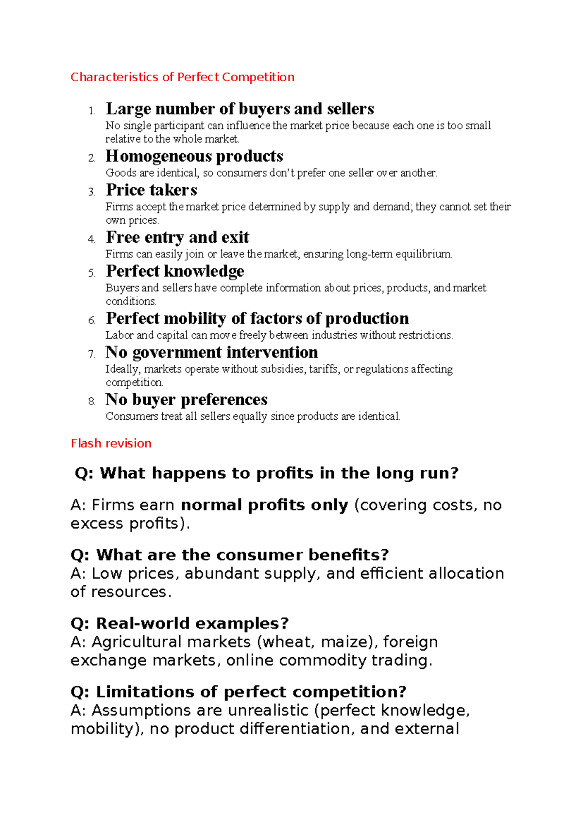 Perfect Competition Overview: Characteristics & Implications (COEA1 ...