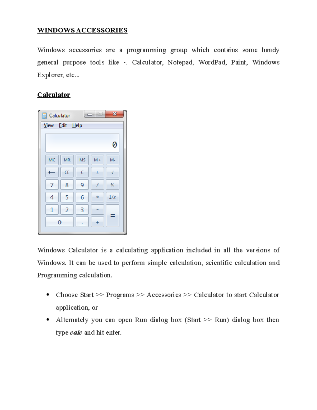 Windows Accessories Overview: Key Tools and Functions - Studocu