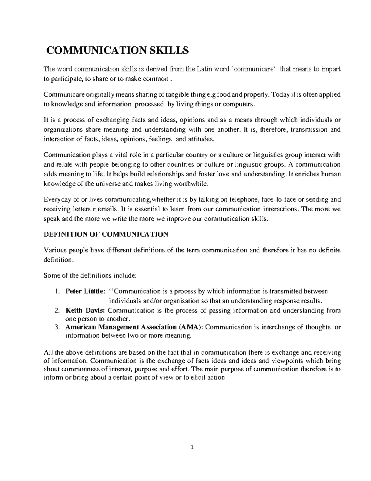 COMM 101: Comprehensive Notes on Communication Skills and Techniques ...