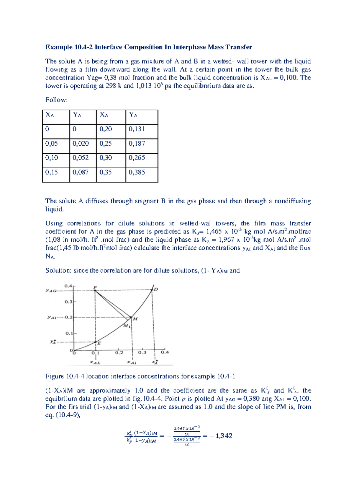 Mass Transfer Between Two Phases: Solved Problems (CH10.4, Example 10.4 ...