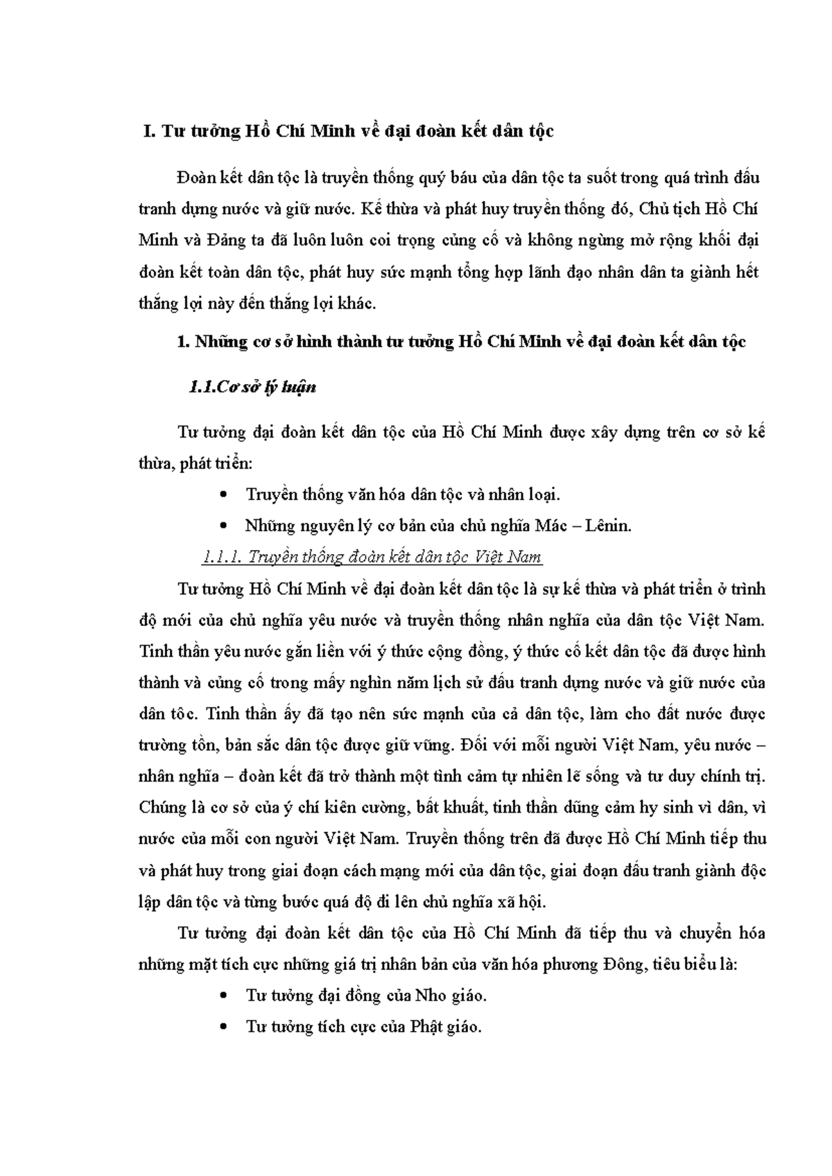 Báo cáo Tư Tưởng Hồ Chí Minh Về Đại Đoàn Kết Dân Tộc - 7408 - Document Preview