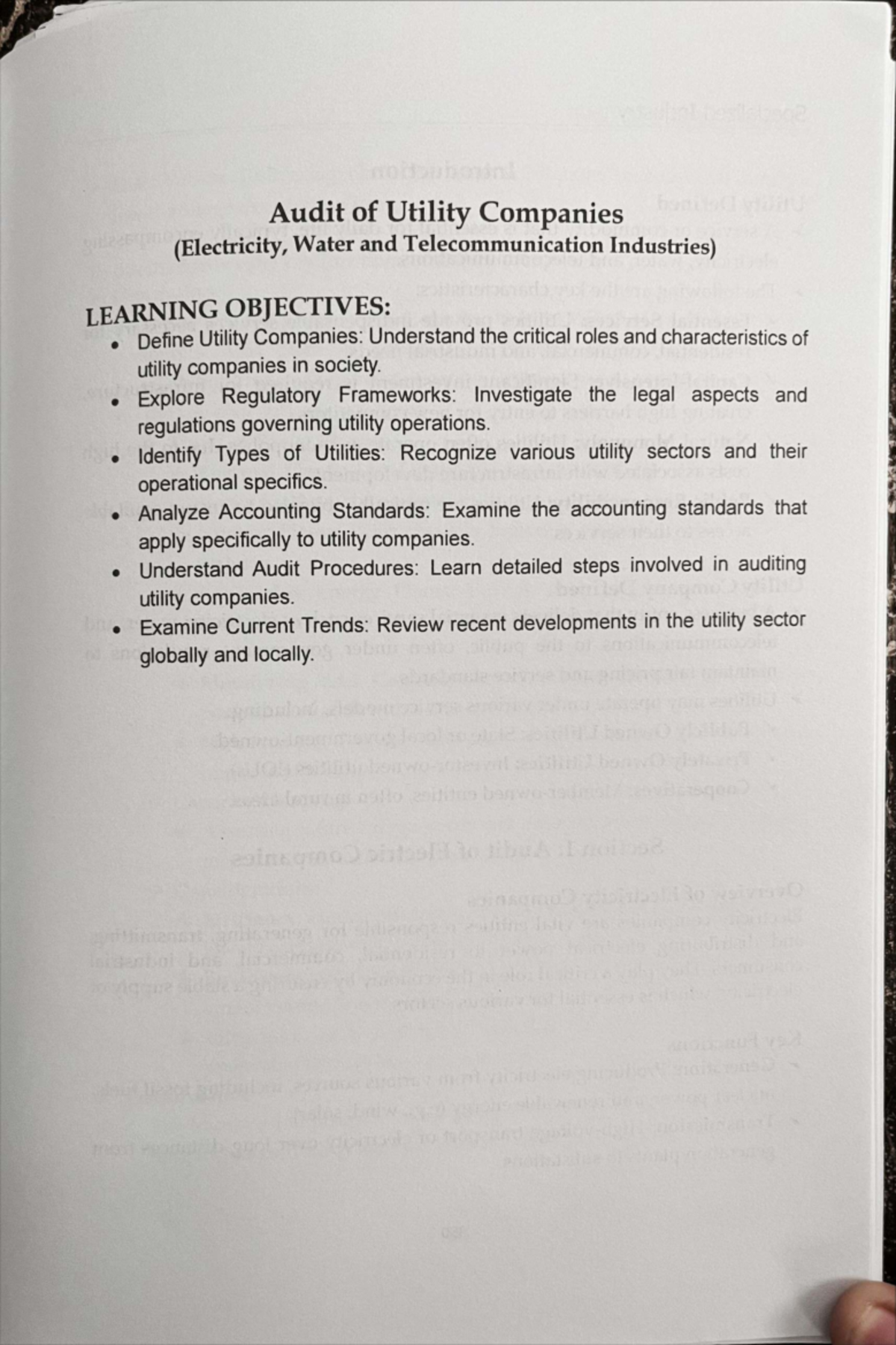 Audit of Utility Companies: Electricity, Water, and Telecom Industries ...