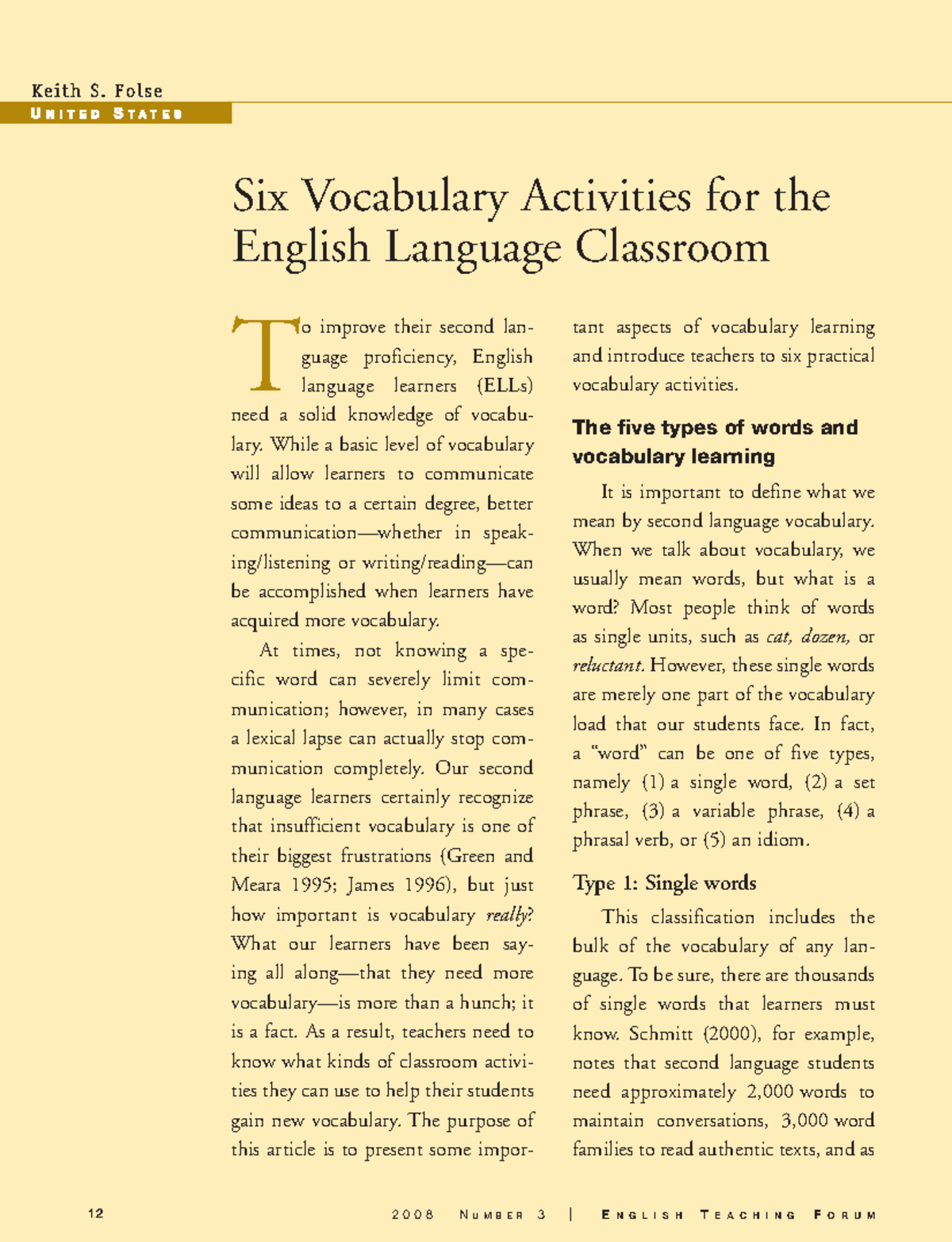 Six Engaging Vocabulary Activities for EFL Learners (ETForum) - Studocu