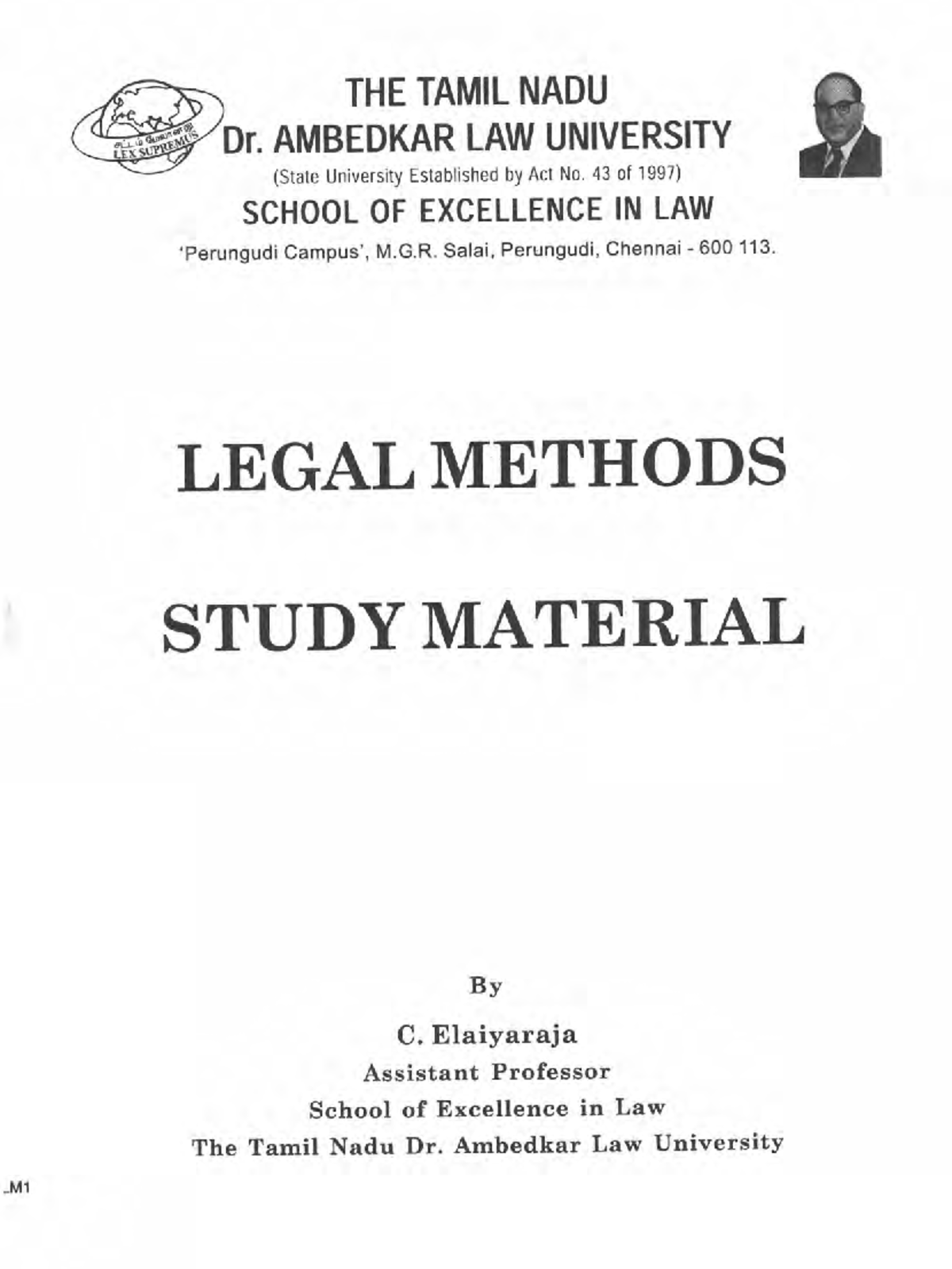 Legal Methods Study Material - M1 Course Notes for Law Students - Studocu