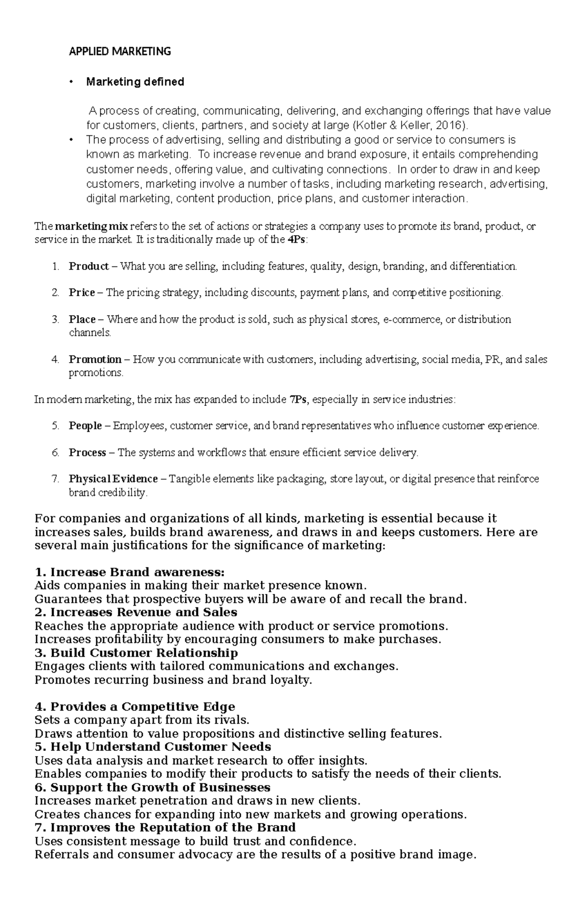 Applied Marketing: Understanding the 4Ps and Market Research Strategies ...
