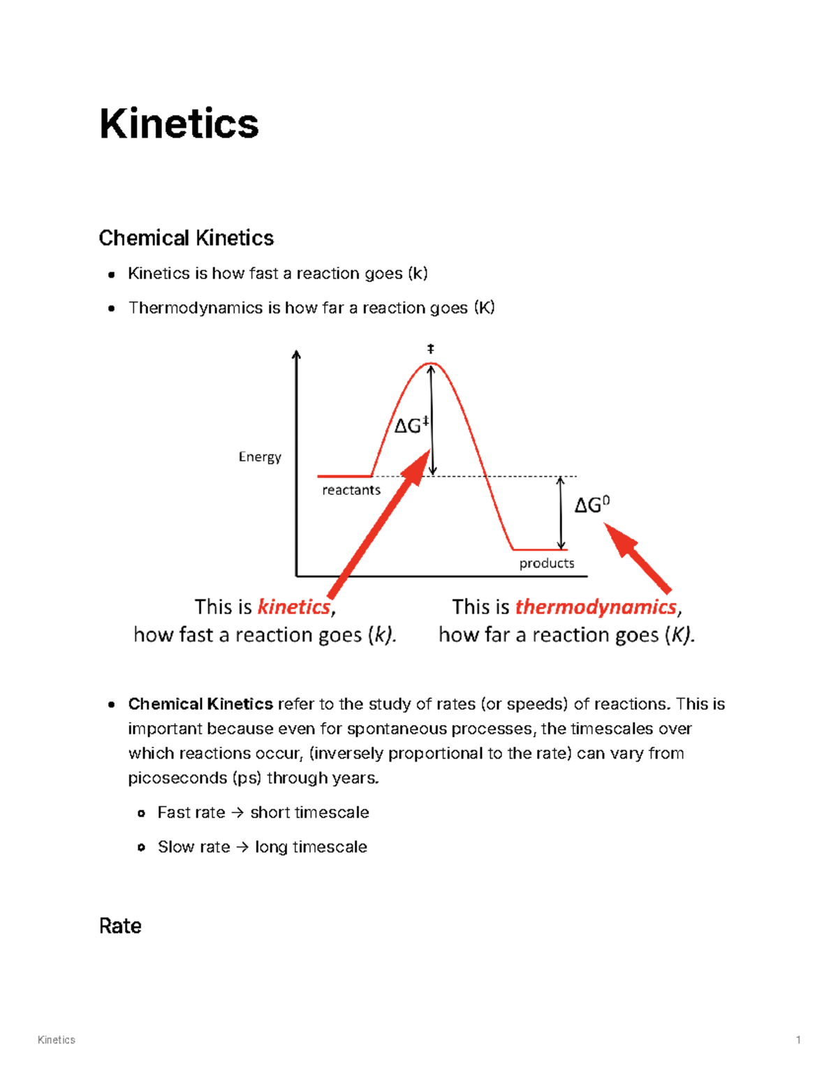 Chem 101: Week 1 Lecture Notes on Chemical Kinetics - Studocu