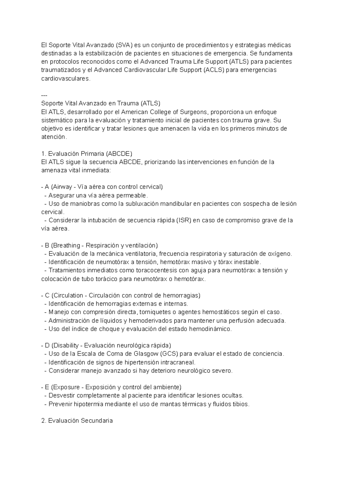 Soporte Vital Avanzado: Protocolo ATLS y ACLS en Emergencias Médicas ...