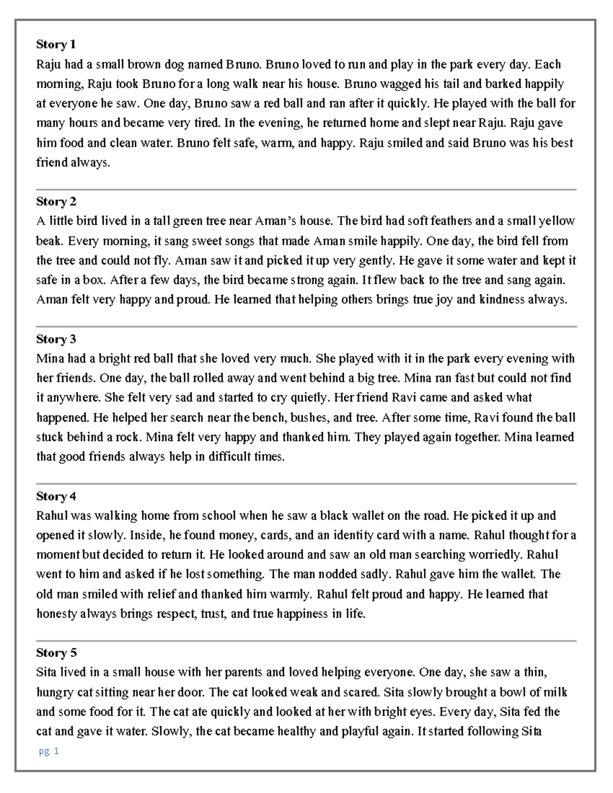 50 Story Notes: Life Lessons and Morals for Kids - Studocu