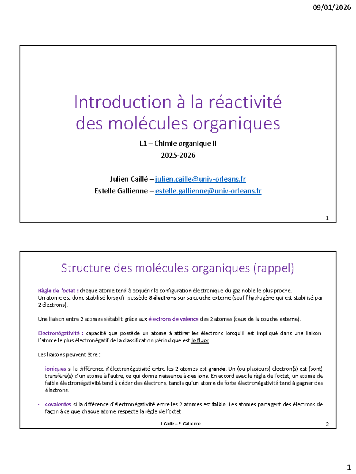 CM1 - Introduction à la Réactivité des Molécules Organiques - Studocu