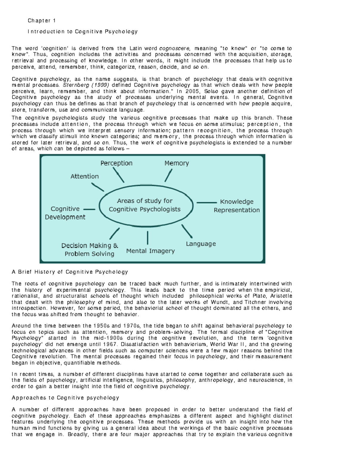 Cognitive Psychology 101: Lecture Notes on Key Concepts & History - Studocu