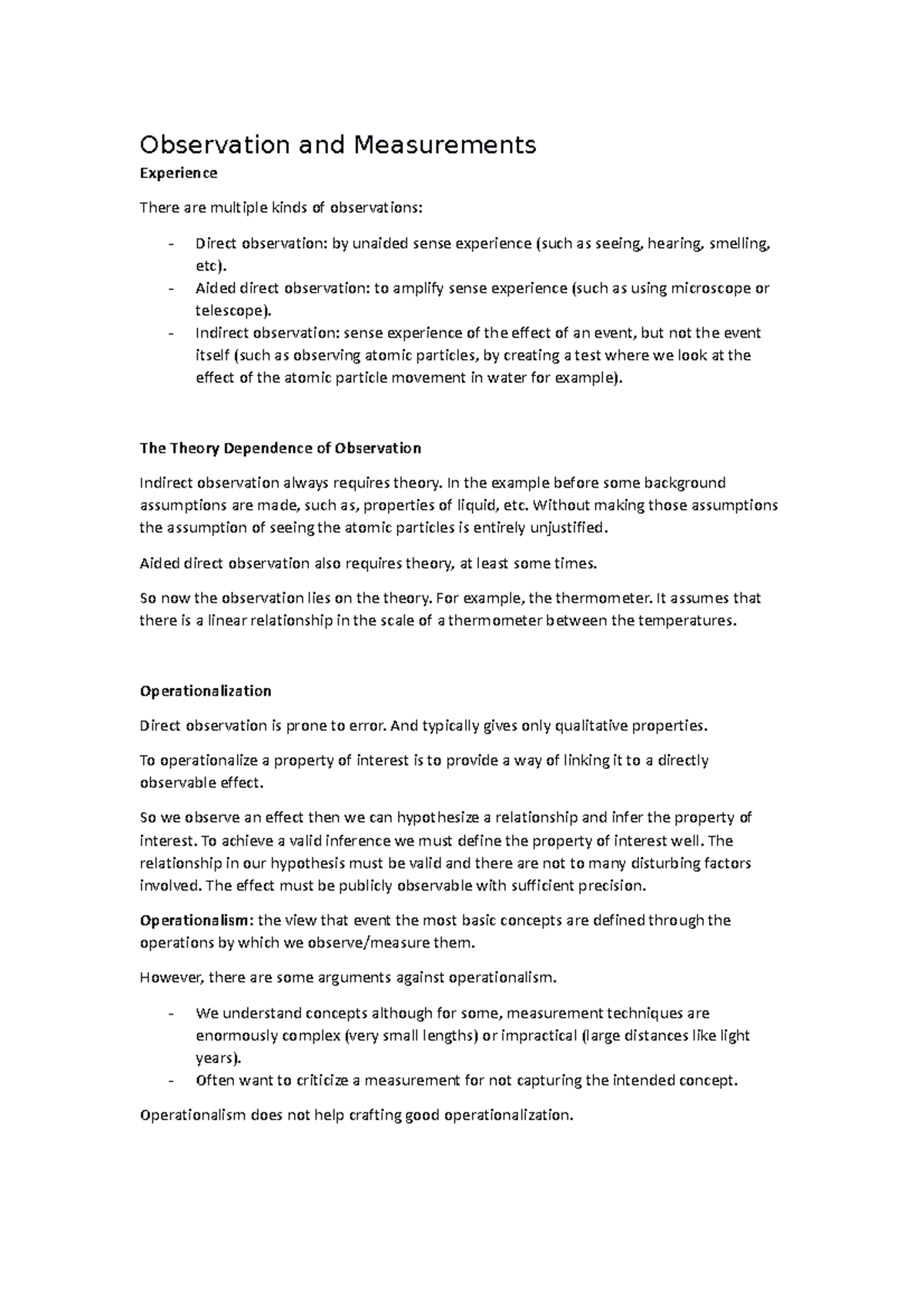 Lecture Notes: Observation, Measurement & Experimental Control Concepts ...