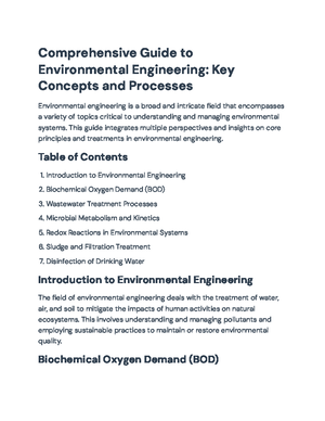 Environmental Engineering Principles: Water Quality & Pollution Control ...