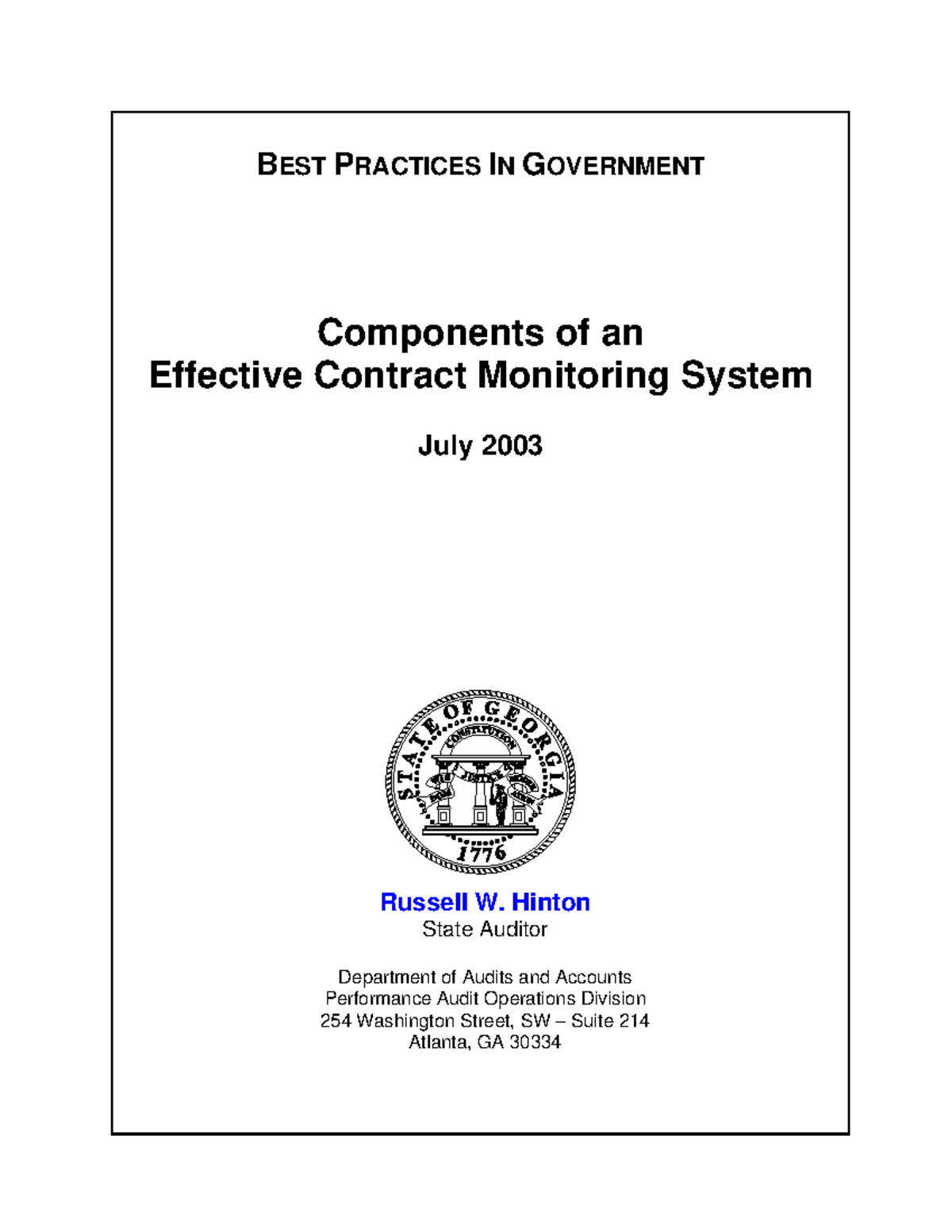 Best Practices in Government: Effective Contract Monitoring System ...