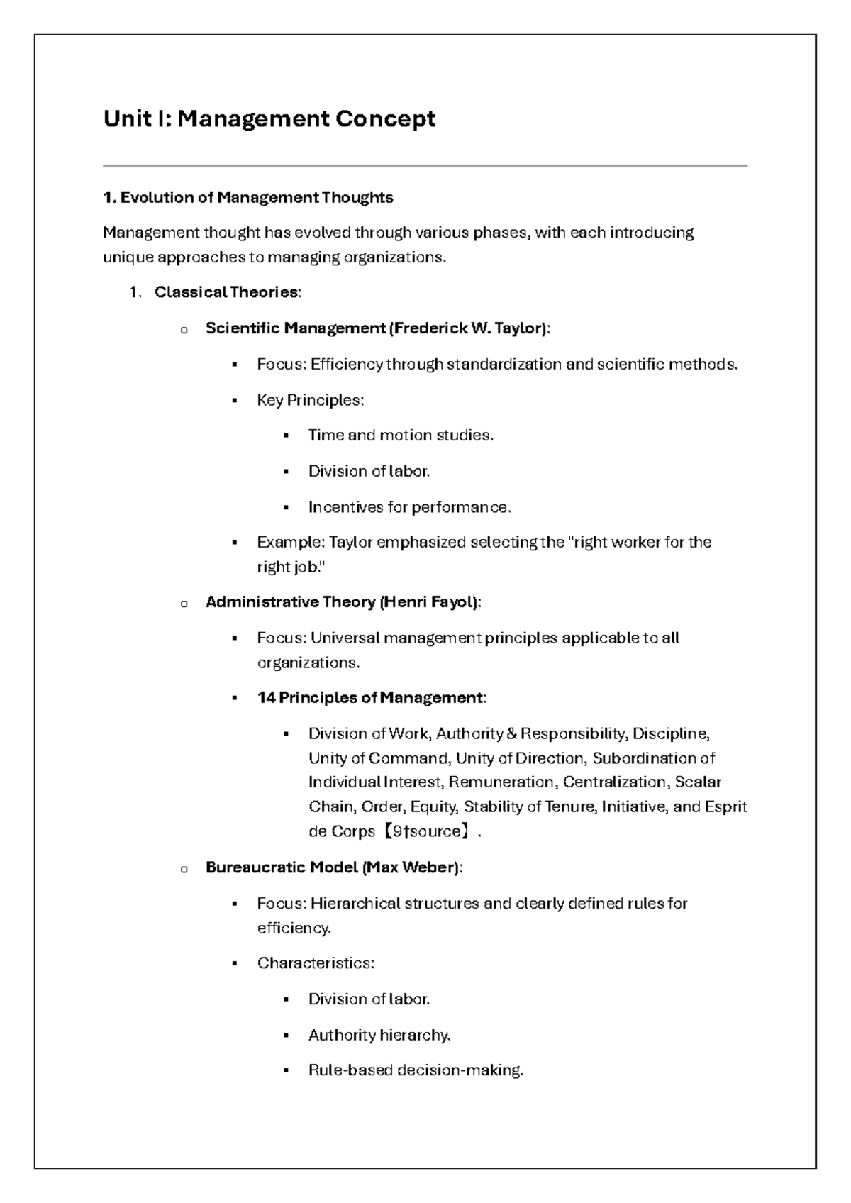 Organisational Behaviour Notes: Key Concepts and Management Theories ...