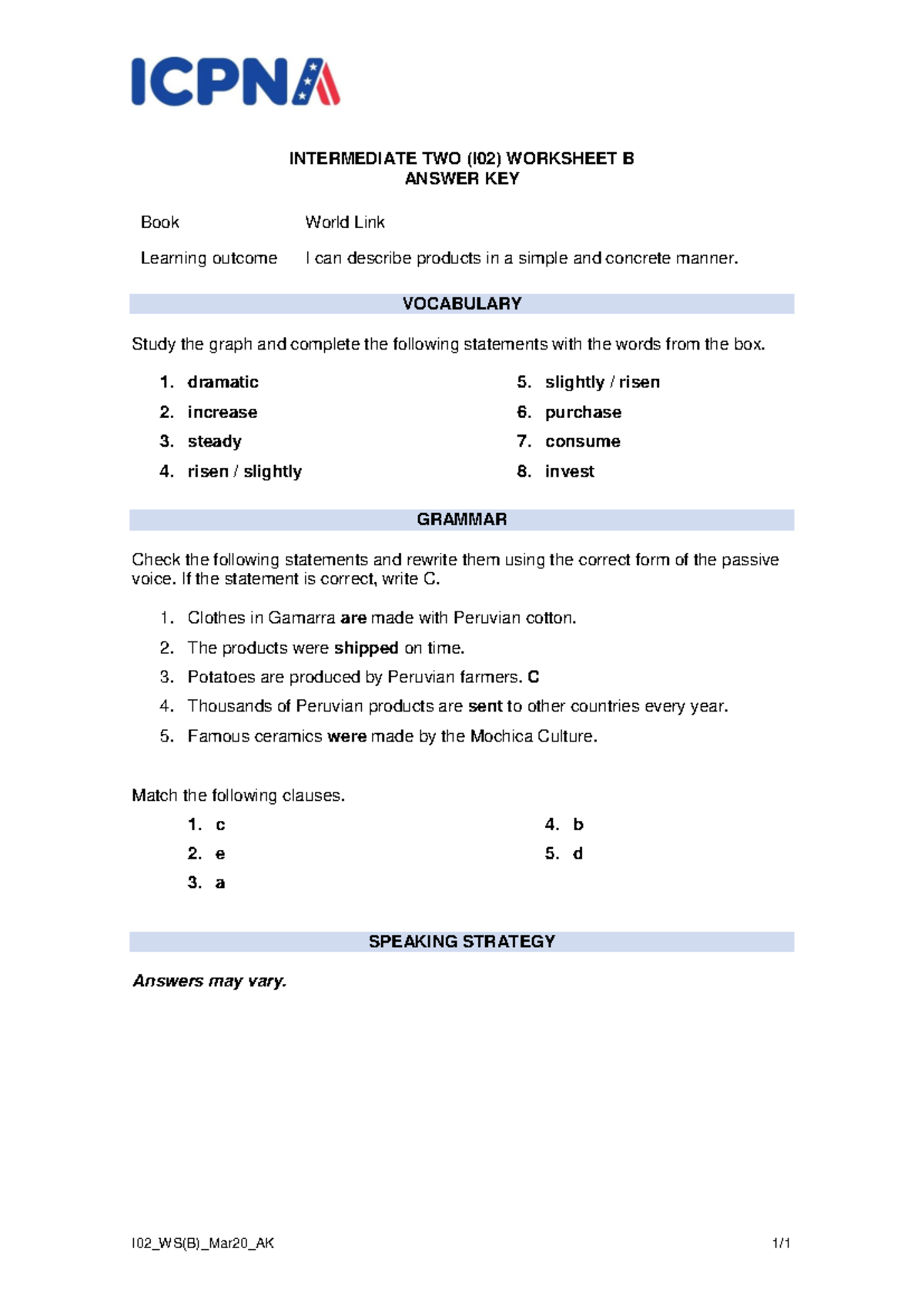 I02 Worksheet B Answer Key - Apunte para Examen - Studocu