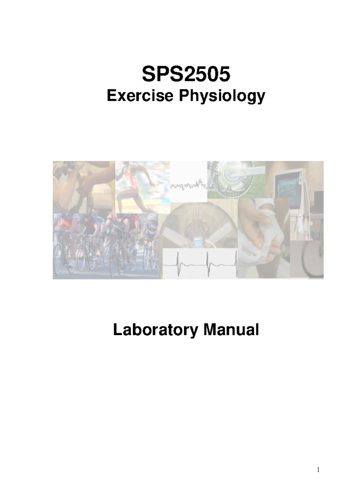 SPS2505 Exercise Physiology Laboratory Manual - Studocu