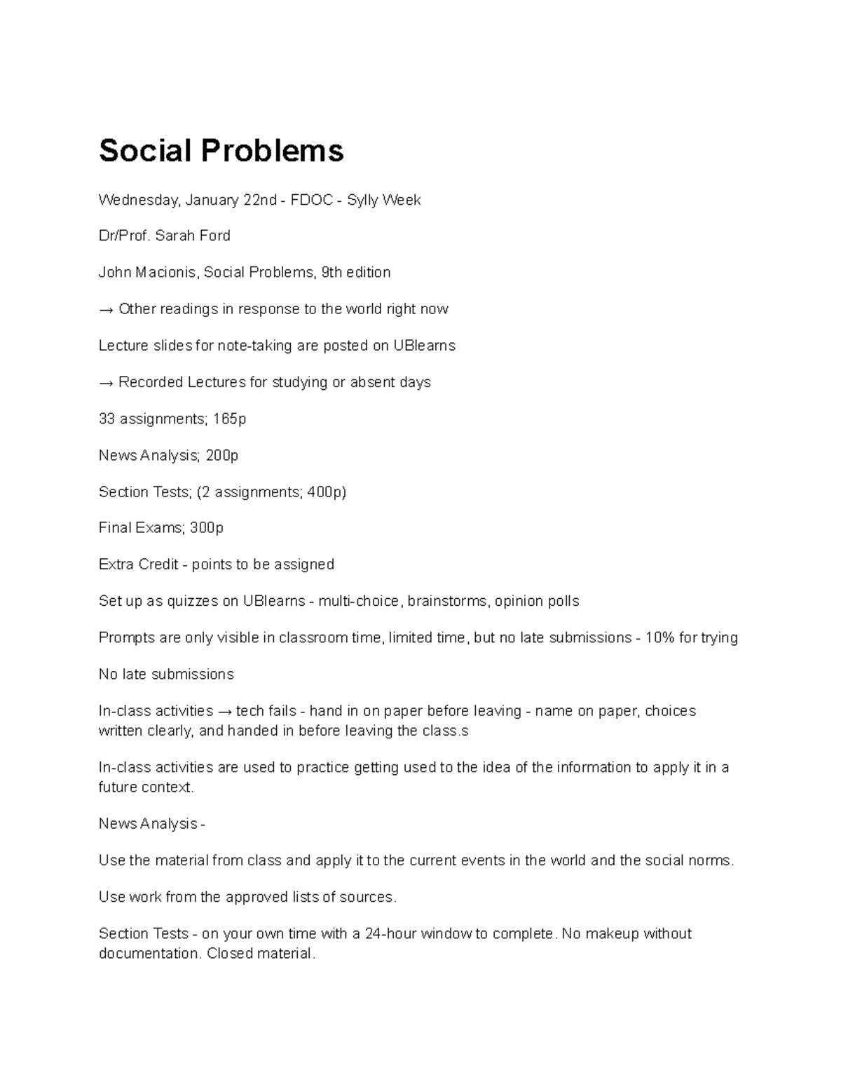 Sociology 206: Final Exam Study Guide on Social Problems and ...