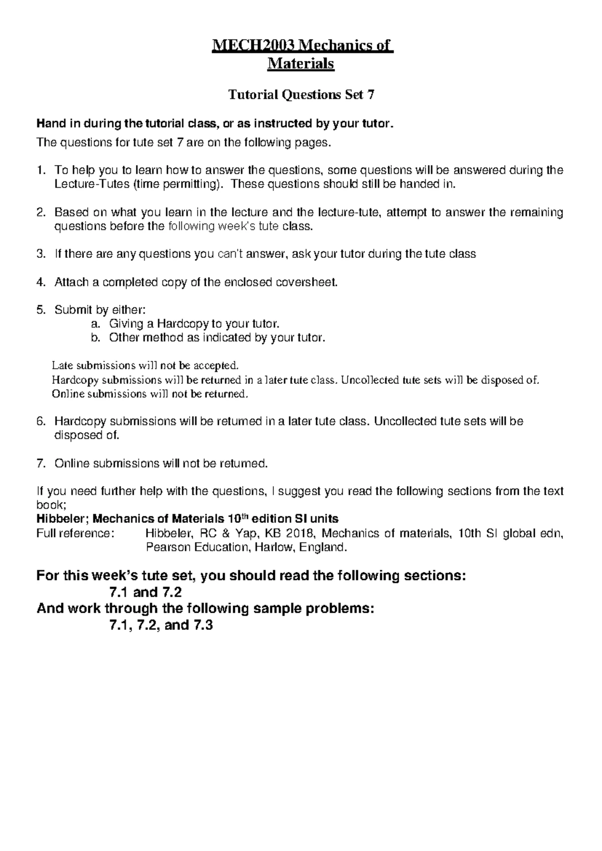 300040 Mechanics of Materials Lab Report Template: Exp 3 Deflection ...